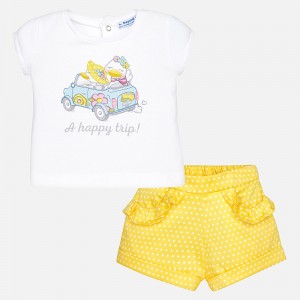 Set bermude cu buline si tricou fetita Mayoral 1266PV18GL1